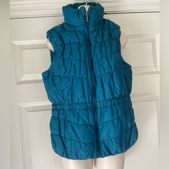 Coldwater Creek Turquoise Quilted Puffer Vest Size Large (14) - Picture 7 of 15